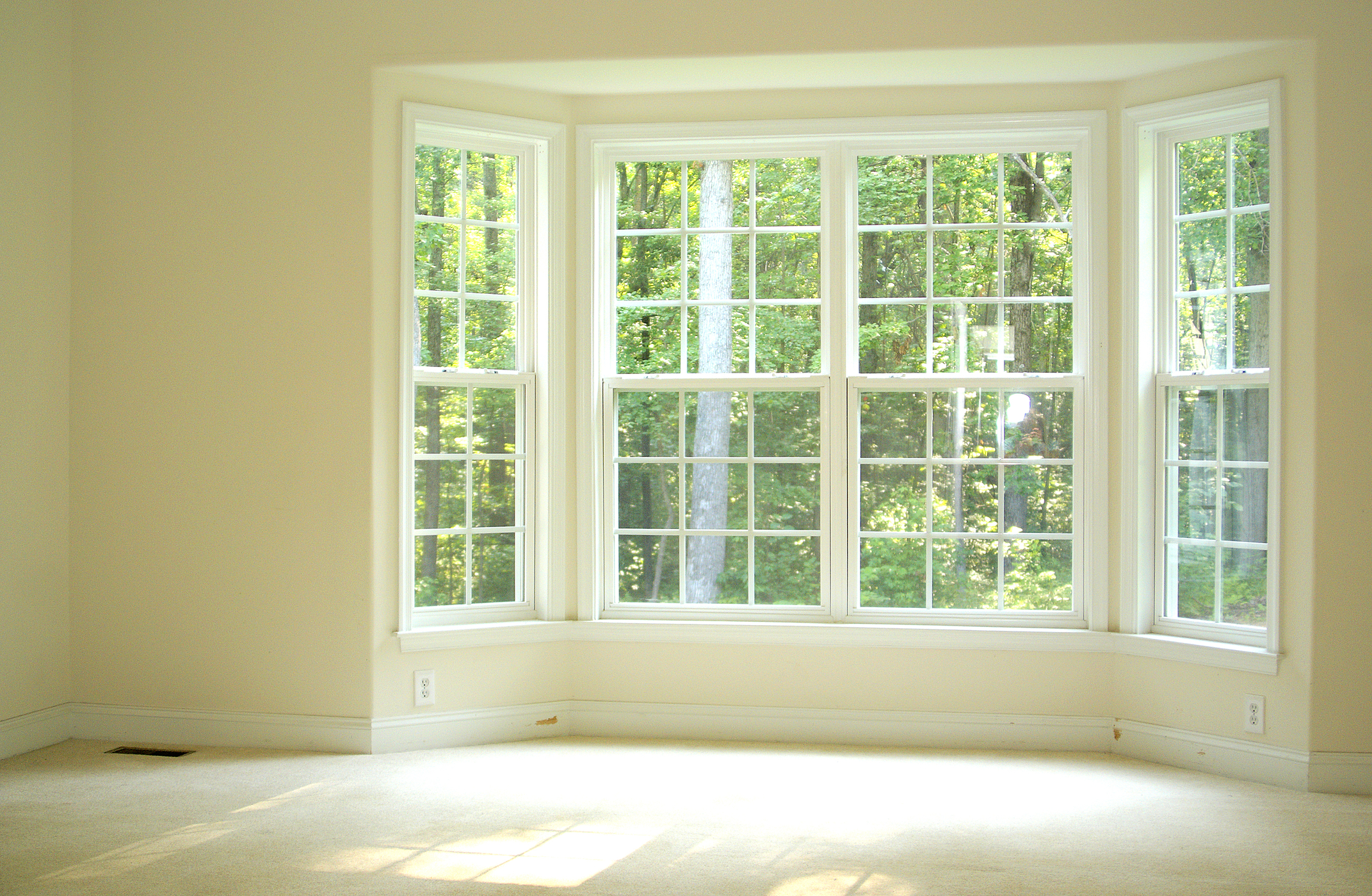 bright room with new bay window