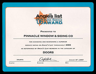 Angie's List doors award 2006