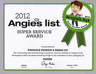 Angie's List award doors 2012