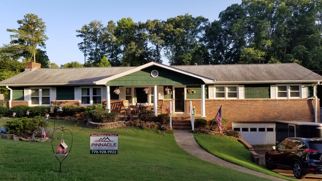 older ranch home with new windows